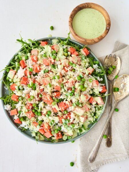 riisisalat arbuusi ja hernestega